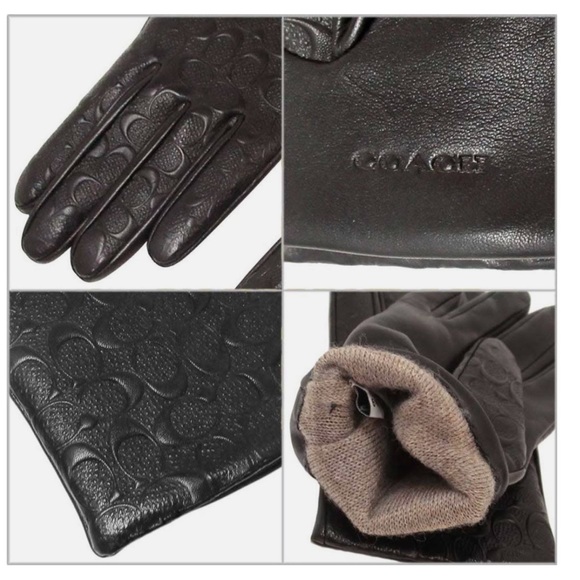 COACH Signature Leather Tech Gloves - Picture 4 of 16